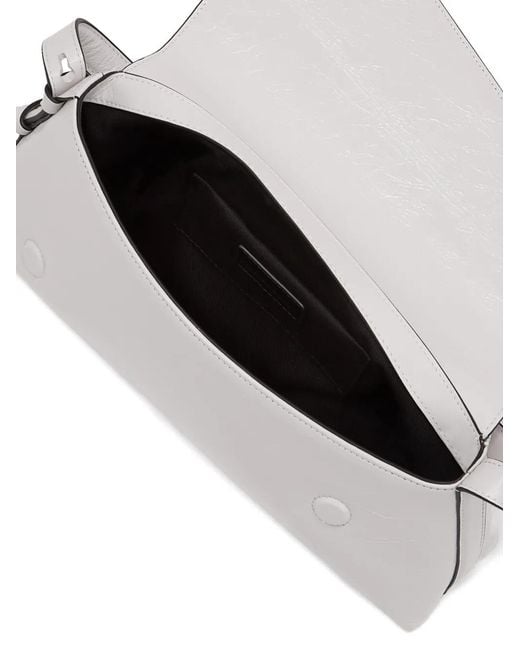 Karl Lagerfeld White Geo Leather Shoulder Bag