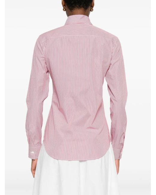 Mazzarelli Pink Gea Striped Button-Down Shirt