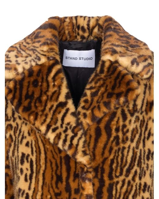 Stand Studio Brown Camille Faux Fur Coat