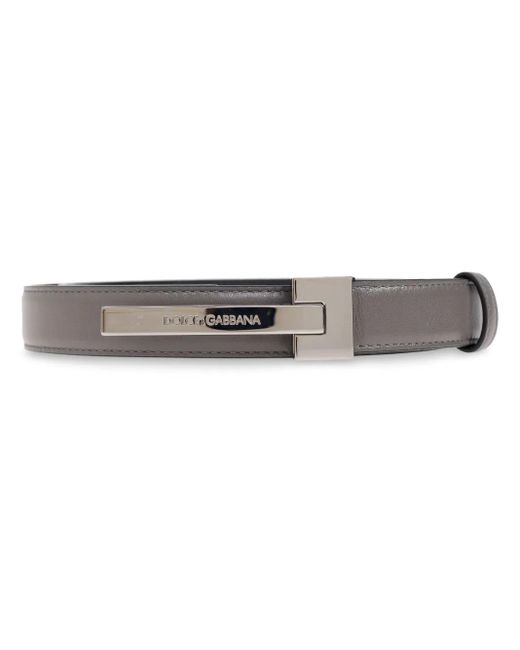 Dolce & Gabbana Gray Leather Belt for men