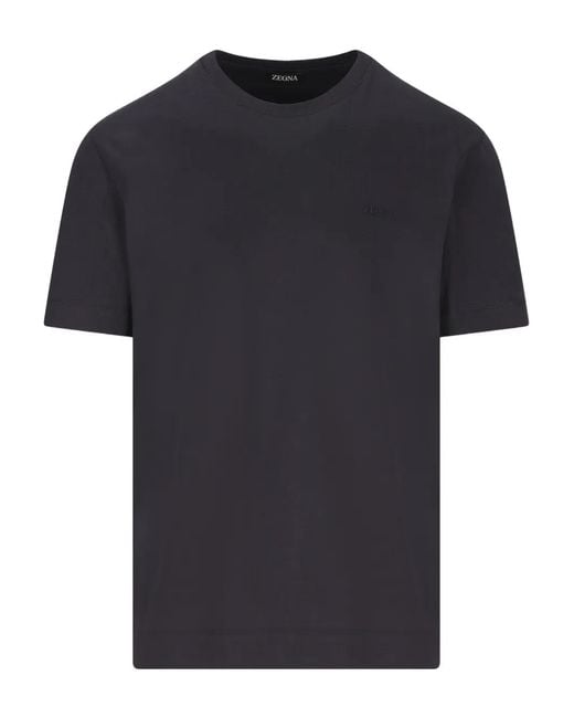 Zegna Black Crew-Neck Short-Sleeve T-Shirt for men