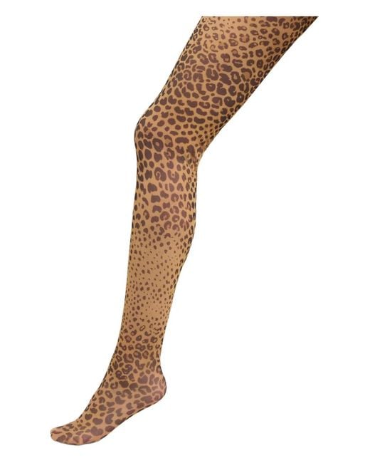 Etro Natural Animal-Patterned Tights