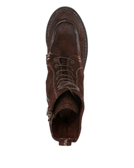 KING TARTUFOLI Brown Lace-Up Suede-Leather Boots