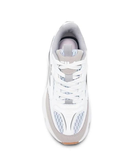 Fila White Recade Logo-Print Sneakers