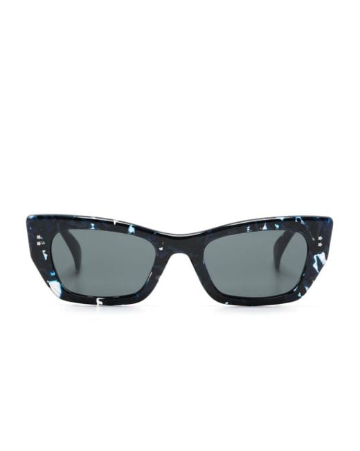 KENZO Blue Marbled-pattern Cat-eye Sunglasses