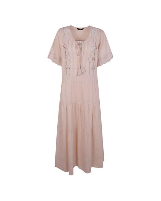 Seventy Pink Openwork Tiered Dress