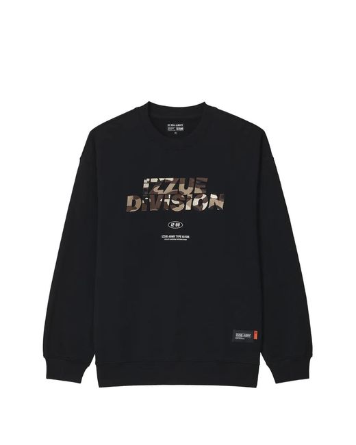 Izzue Black Logo-Print Cotton Sweatshirt for men