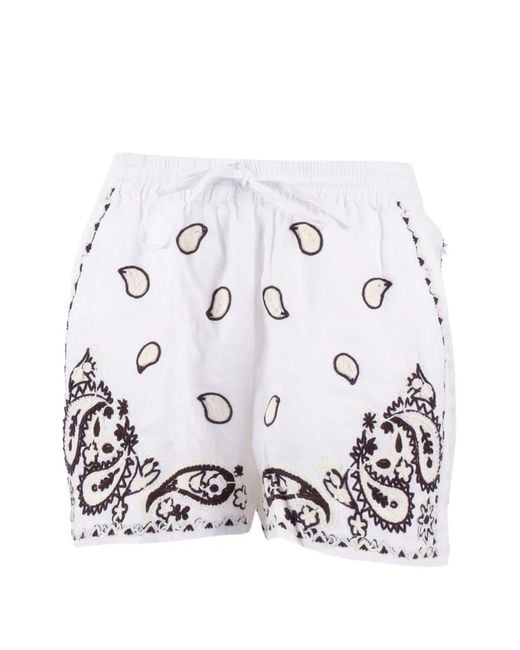 P.A.R.O.S.H. White Embroidered Shorts