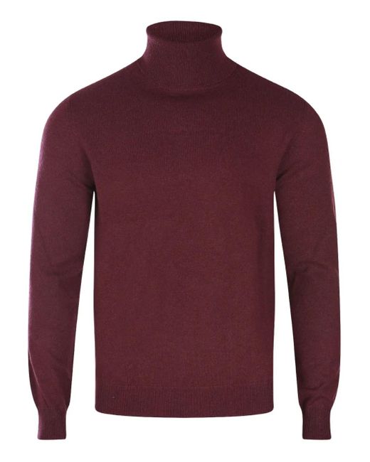Malo Rollkragenpullover mit gerippten Bündchen in Red für Herren