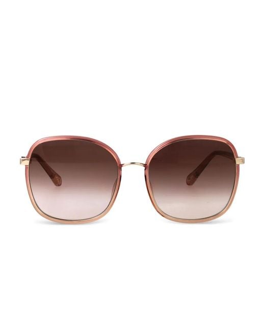Chloé Brown Oversized-Frames Sunglasses