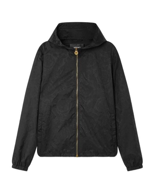 Chaqueta Cortavientos De Jacquard Versace de hombre de color Black