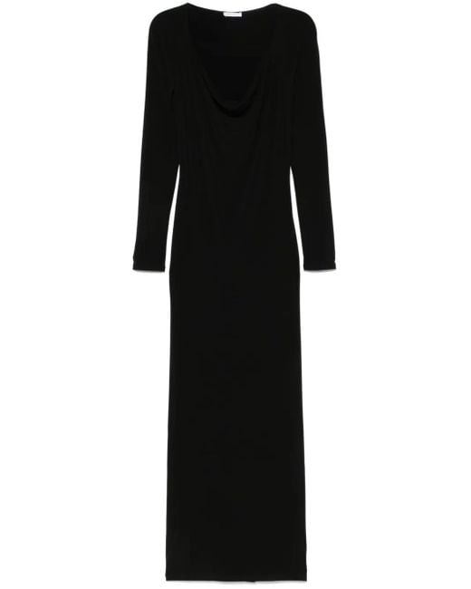 Patrizia Pepe Black Crepe Maxi Dress