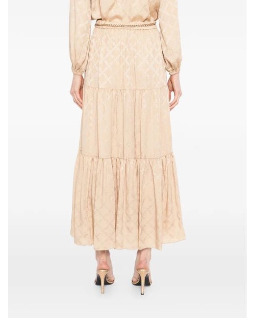 Michael Kors Maxi-Rok Met Monogram in het Natural