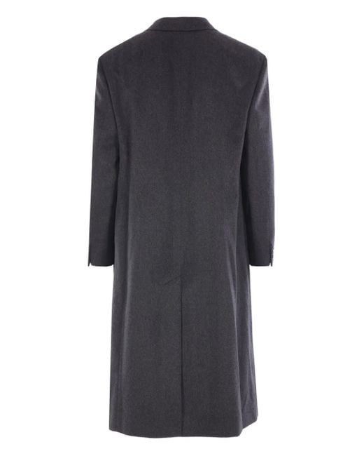 Auralee Blue Double-Breasted Coat for men