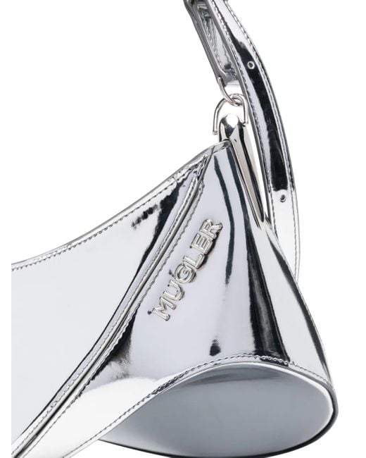 Mugler White Medium Spiral Curve 01 Shoulder Bag