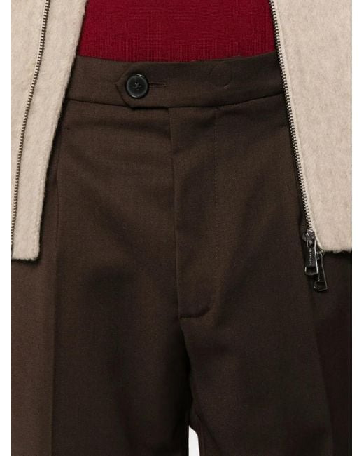 Amaranto Brown Pressed-Crease Trousers for men