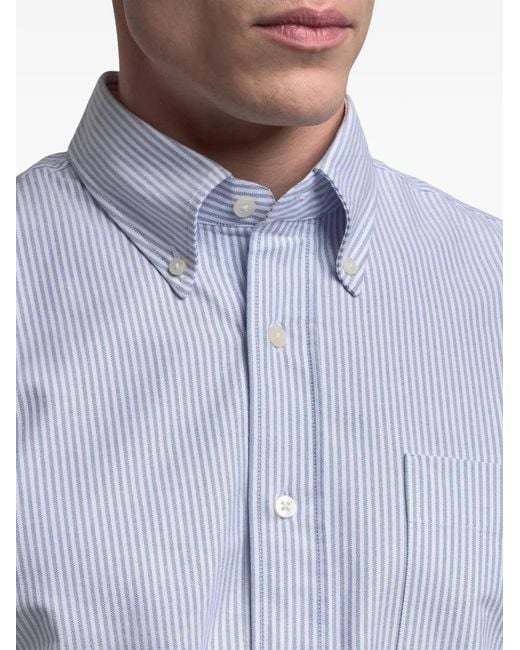 Sebago Blue Striped Button-Down Shirt for men