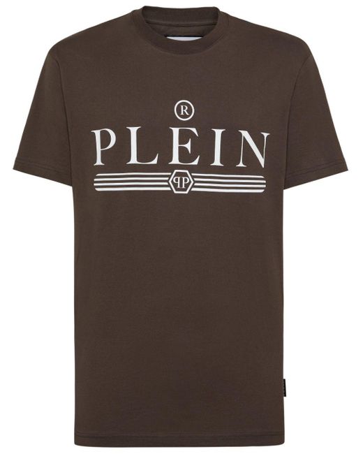 Philipp Plein Brown Graphic Print T-shirt for men