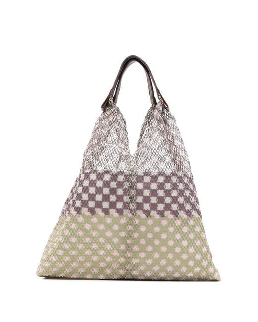 Epice Natural Polka-Dot Geometric-Pattern Tote Bag