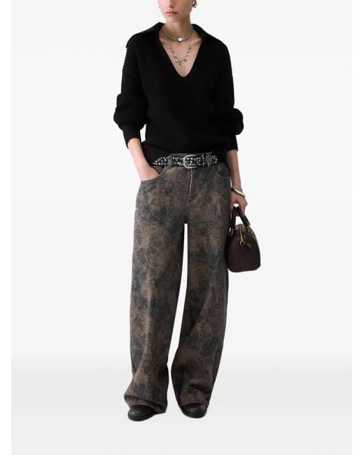 Liu Jo Black Wool-Blend Sweater With Strings