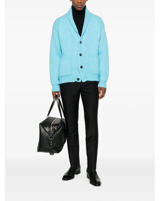 Tom Ford Blue Shawl-Collar Cardigan for men