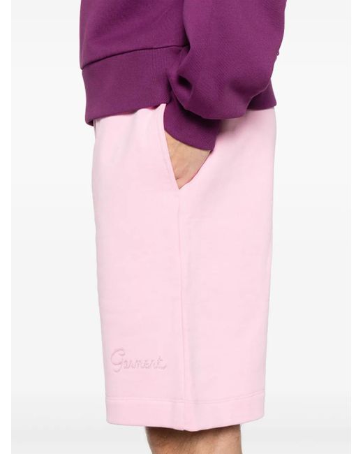 GARMENT WORKSHOP Pink Embroidered-Logo Shorts for men
