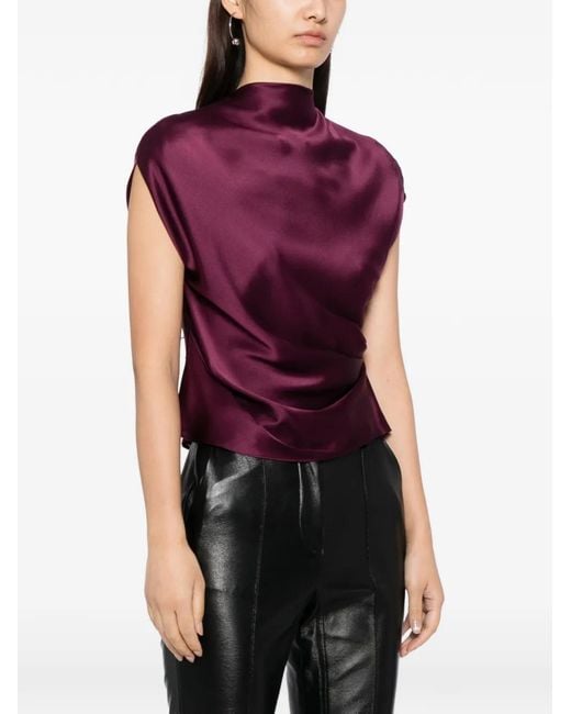 The Sei Purple Draped Blouse