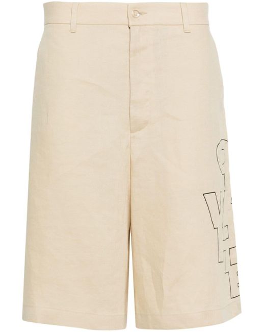 Off-White c/o Virgil Abloh Natural Outline Arrow Linen Shorts