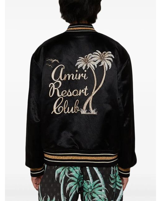 Amiri Black Logo-Embroidered Track Jacket for men