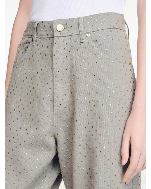 Sandro Gray Rhinestone-Embellished Jeans