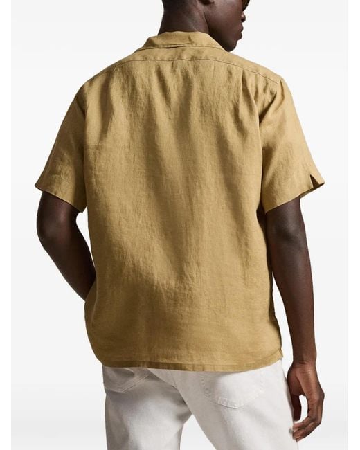 Polo Ralph Lauren Natural Embroidered Linen Shirt for men