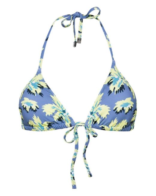 Paul Smith Blue Palmera-print Bikini Top