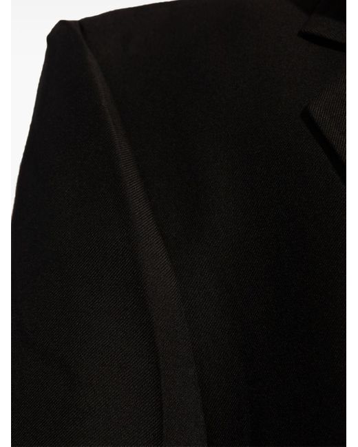 Balenciaga Black Padded-shoulder Wool Coat for men