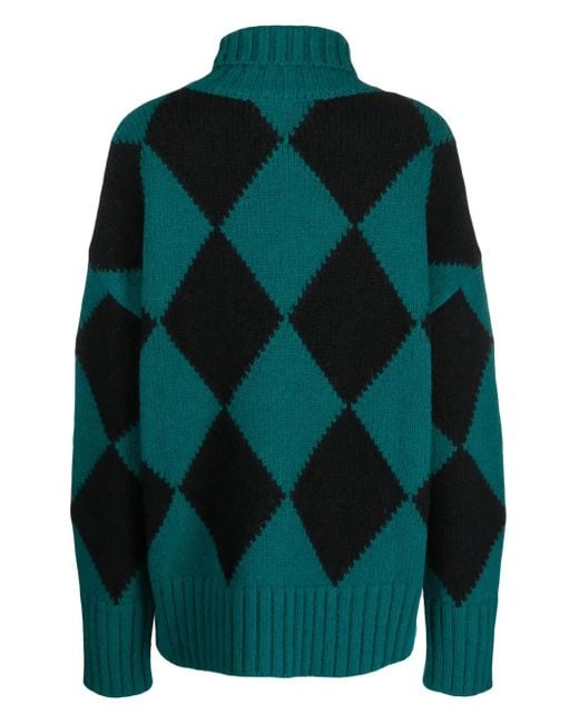 LaDoubleJ Green Argyle Sweater