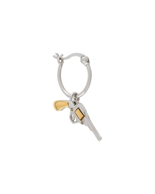 True Rocks White Small Pistol Hoop Earring for men