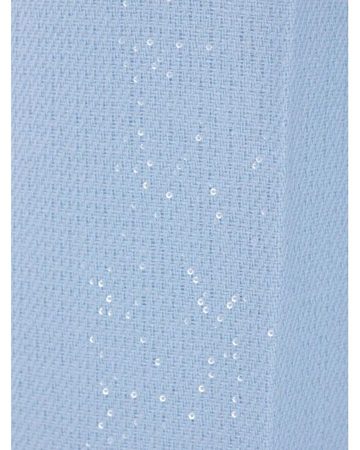 Tom Ford Blue Sequin-Embellished Straight-Leg Trousers