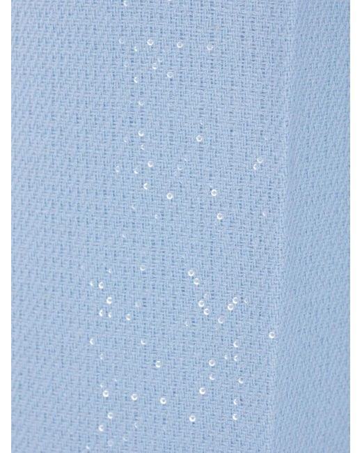 Tom Ford Blue Sequin-Embellished Straight-Leg Trousers