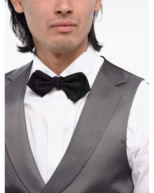 Corneliani Gray Double-Breasted Patterned Waistcoat for men