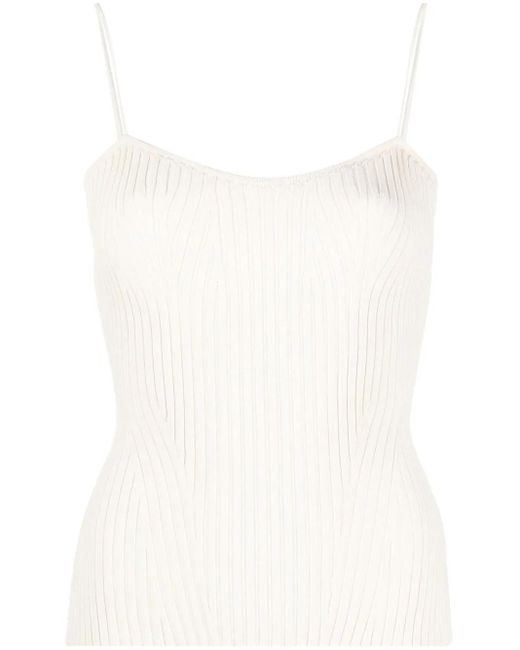 Khaite White The Ziggy Knitted Top