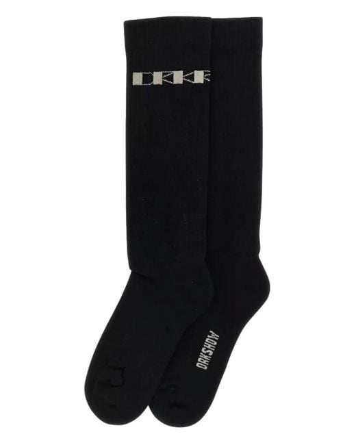 Rick Owens Black Ribbed Socks