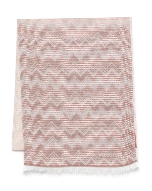 Sciarpa Con Motivo A Zigzag di Missoni in Pink