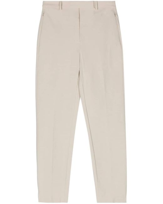 Theory White High-waist Tapered Trousers