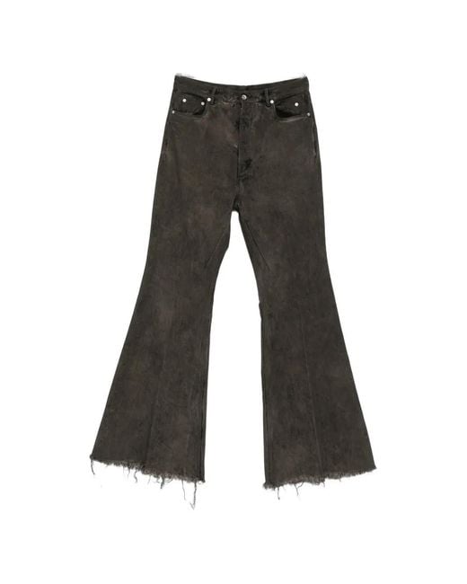 Rick Owens Gray Bolan Faded Flared-Leg Jeans for men