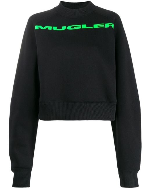 Mugler Black Logo Printed Sweatshirt