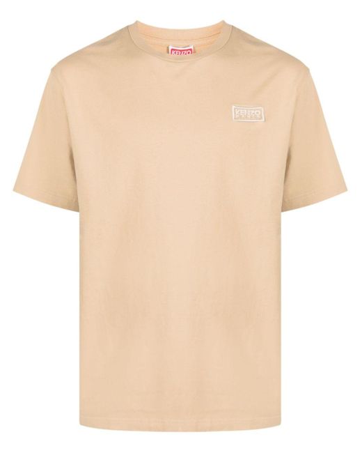 KENZO Natural Logo-embroidered Cotton T-shirt for men