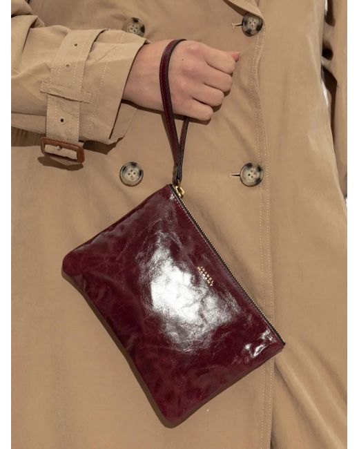 Isabel Marant Leren Clutch in het Purple