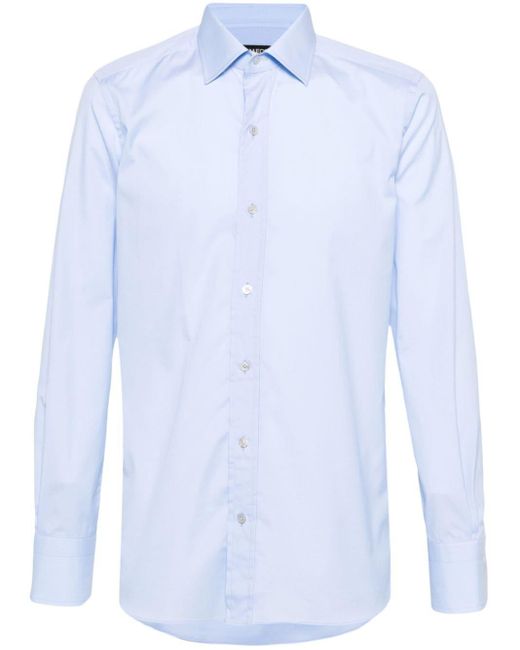 Tom Ford Blue Plain Cotton Shirt for men
