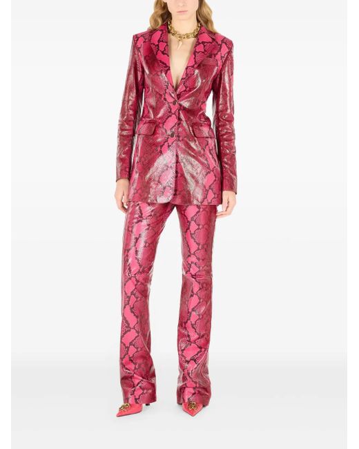 Roberto Cavalli Pink Snake-Print Blazer