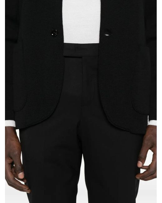 PT Torino Black Cuffed Trousers for men