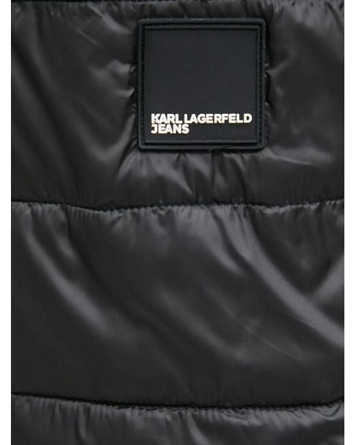 Karl Lagerfeld Gesteppte Kapuzenjacke in Black für Herren